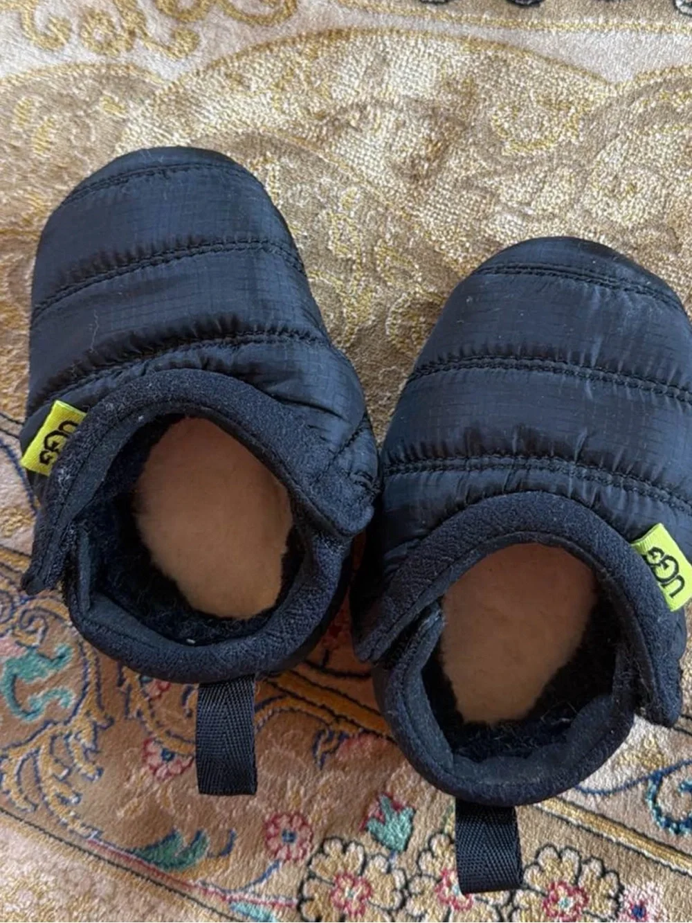 UGG Black Quilted Shearling-Lined Slip-On Slippers